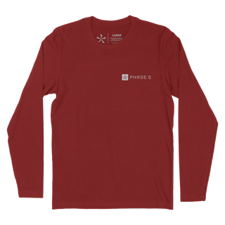 Compass Maroon long Sleeve Shirt for Men Cardinal Red color
