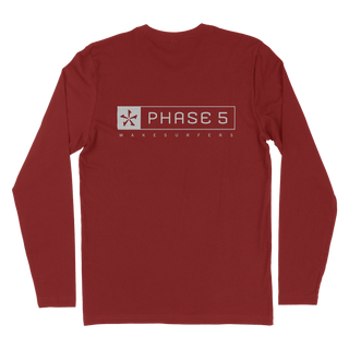 Compass Maroon long Sleeve Shirt for Men Cardinal Red color